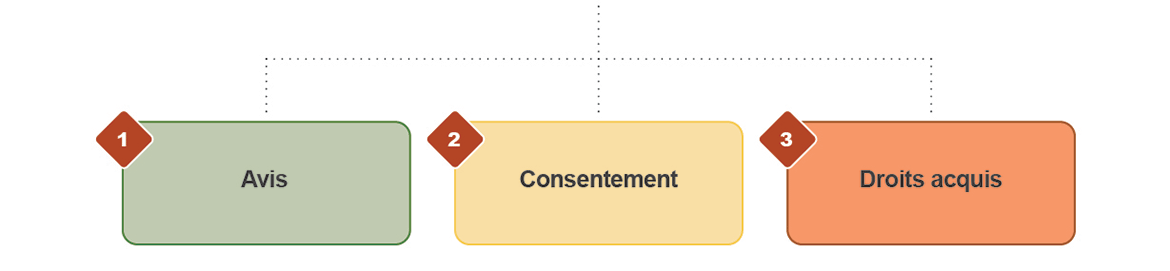 image montrant les trois exigences auxquelles doivent satisfaire les Premières Nations pour faire la transition vers l'appartenance à une bande en vertu de l'article&nbsp;10
